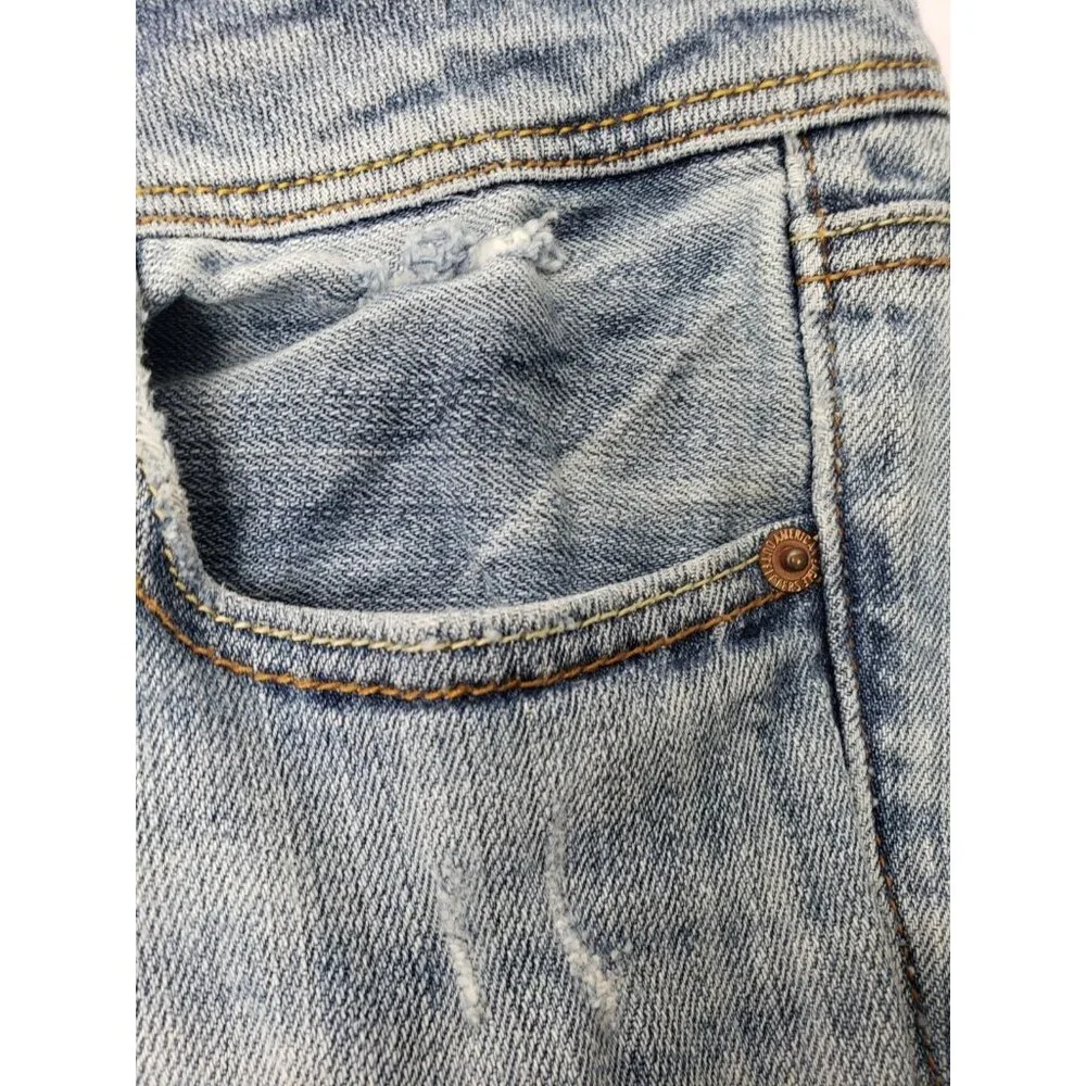 American Eagle Womens Medium Wash Blue Stretch Slim Boot Jeans Size 6 Reg